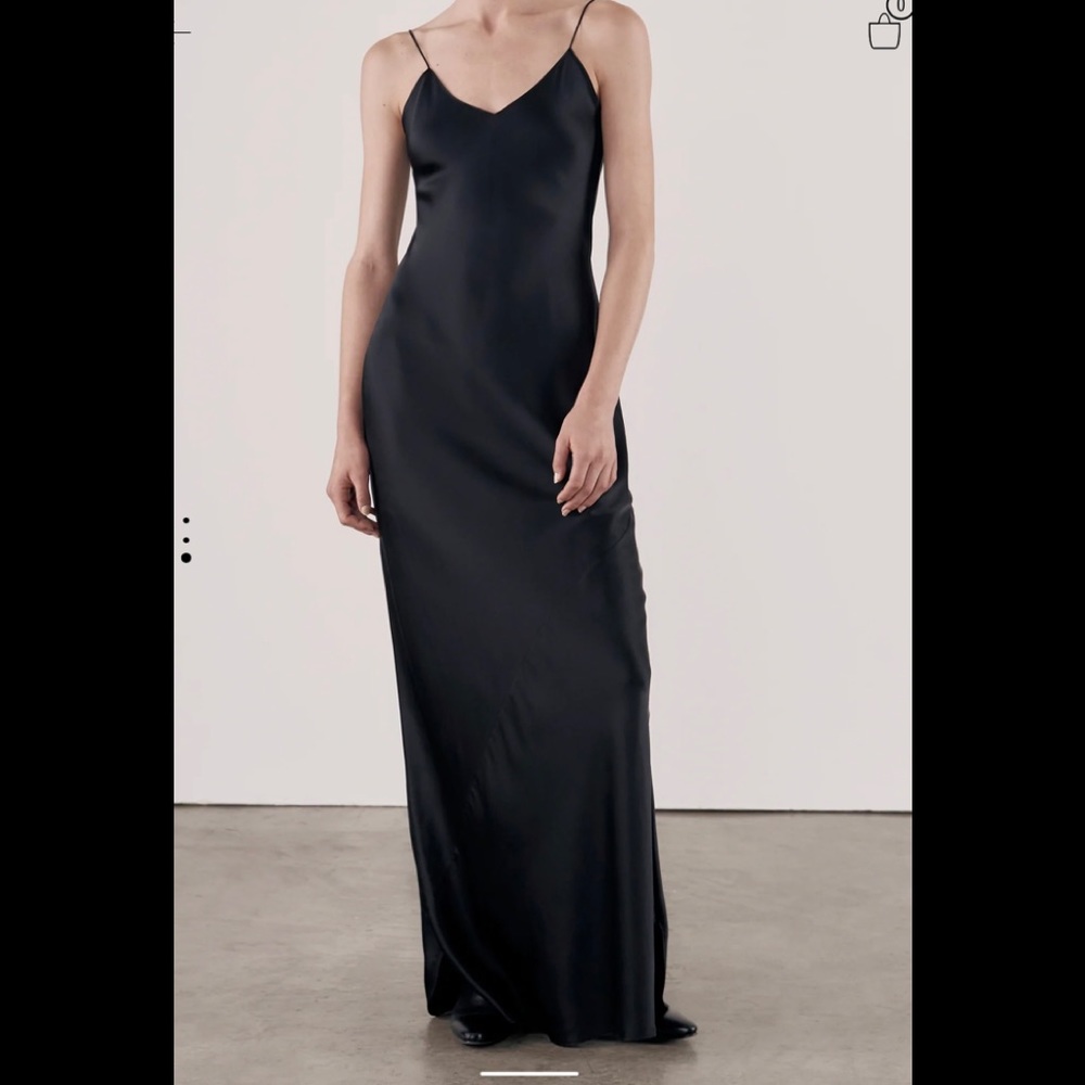 Nili Lotan Black Silk Cami Gown